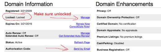 godaddy unlock epp code settings