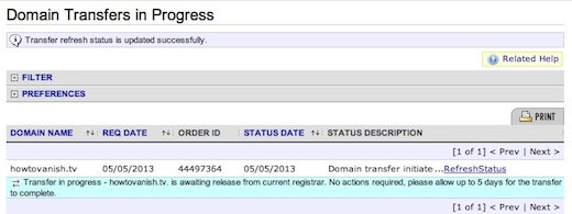 namecheap domain transfer status