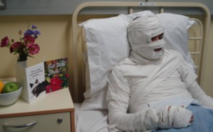 Bandaged person illustration