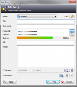 Add new entry screen
