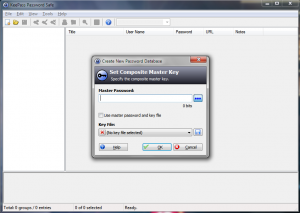 Create master password screen