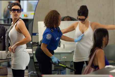 Kim Kardashian receiving TSA pat-down