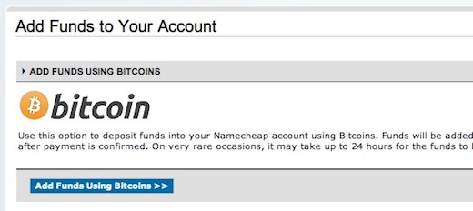 Namecheap bitcoins