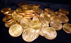 Pile of gold coins